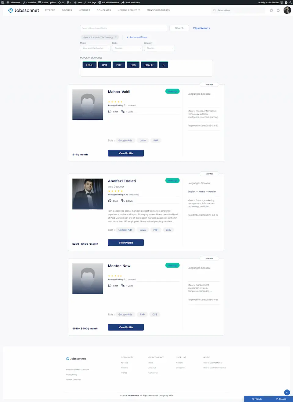شبکه اجتماعی Jobssonnet